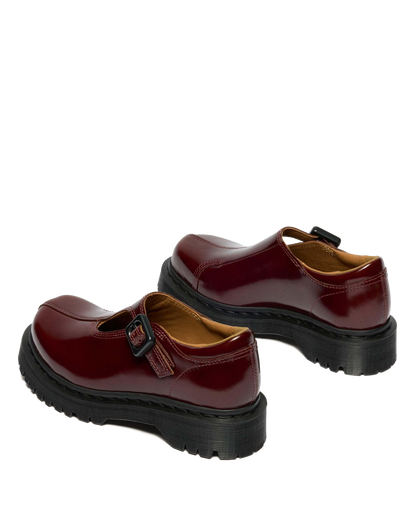 Rejena Mary Jane Lacquered Leather Shoes in Cherry Red