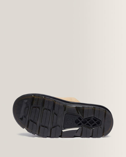 Zebzag Suede Platform Slides in Savannah Tan
