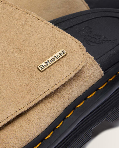 Zebzag Suede Platform Slides in Savannah Tan
