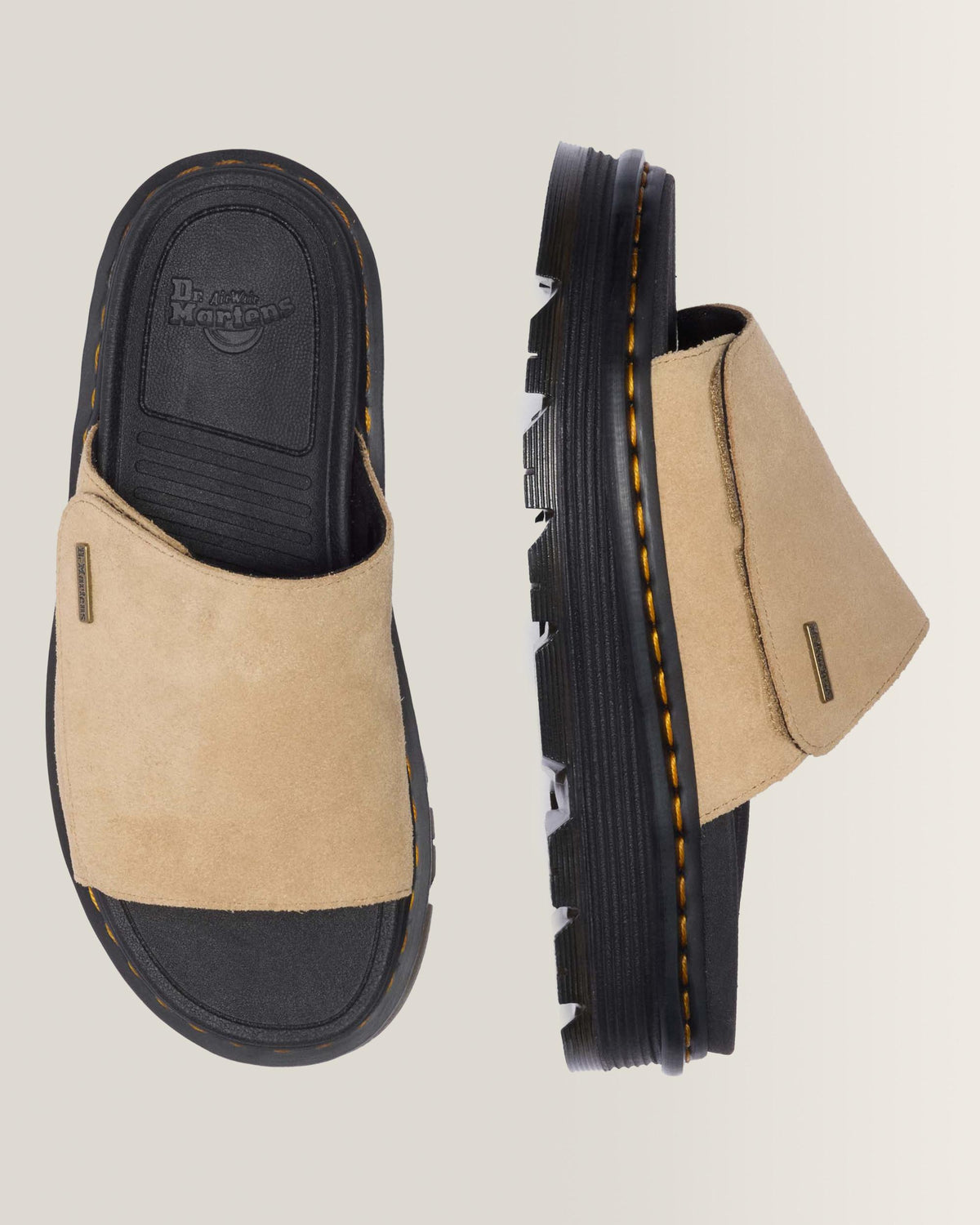 Zebzag Suede Platform Slides in Savannah Tan