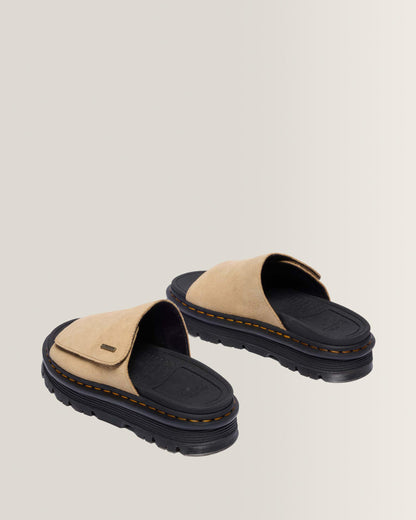 Zebzag Suede Platform Slides in Savannah Tan