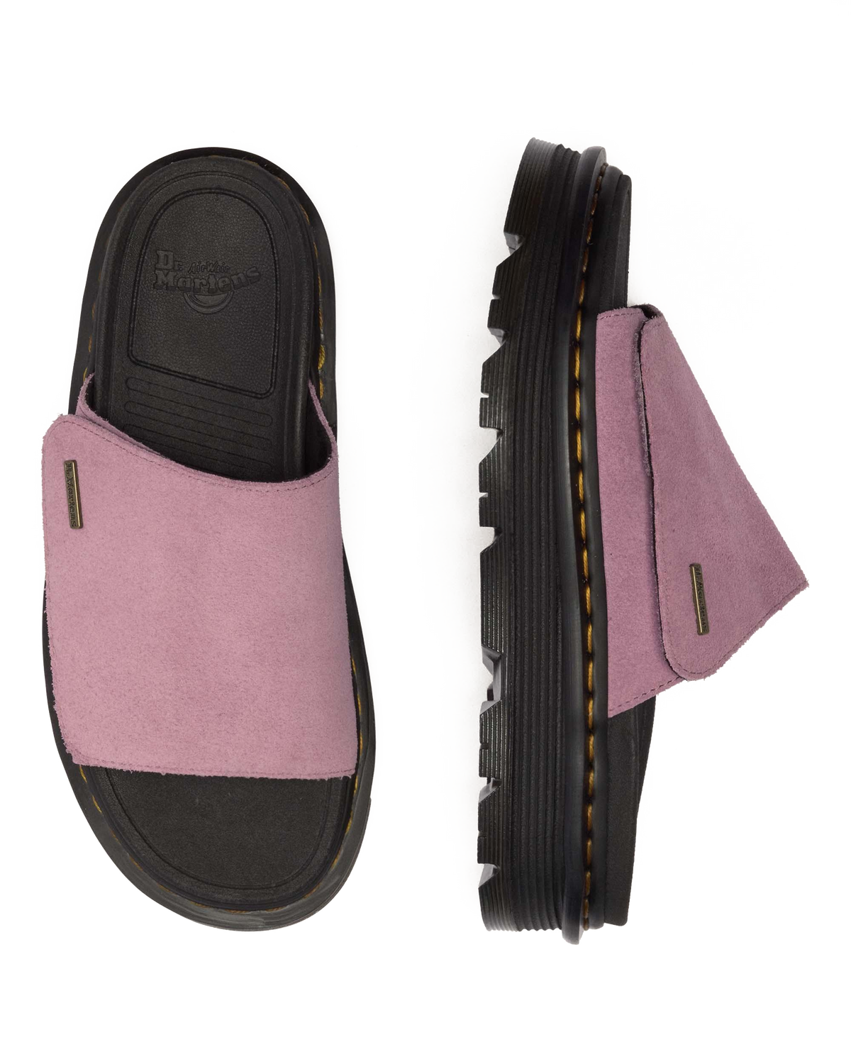 Zebzag Suede Platform Slides in Dusty Rose