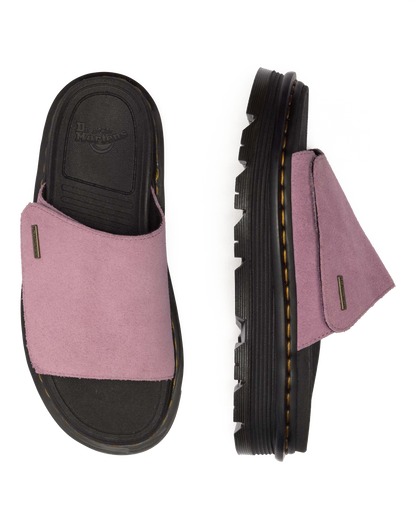 Zebzag Suede Platform Slides in Dusty Rose