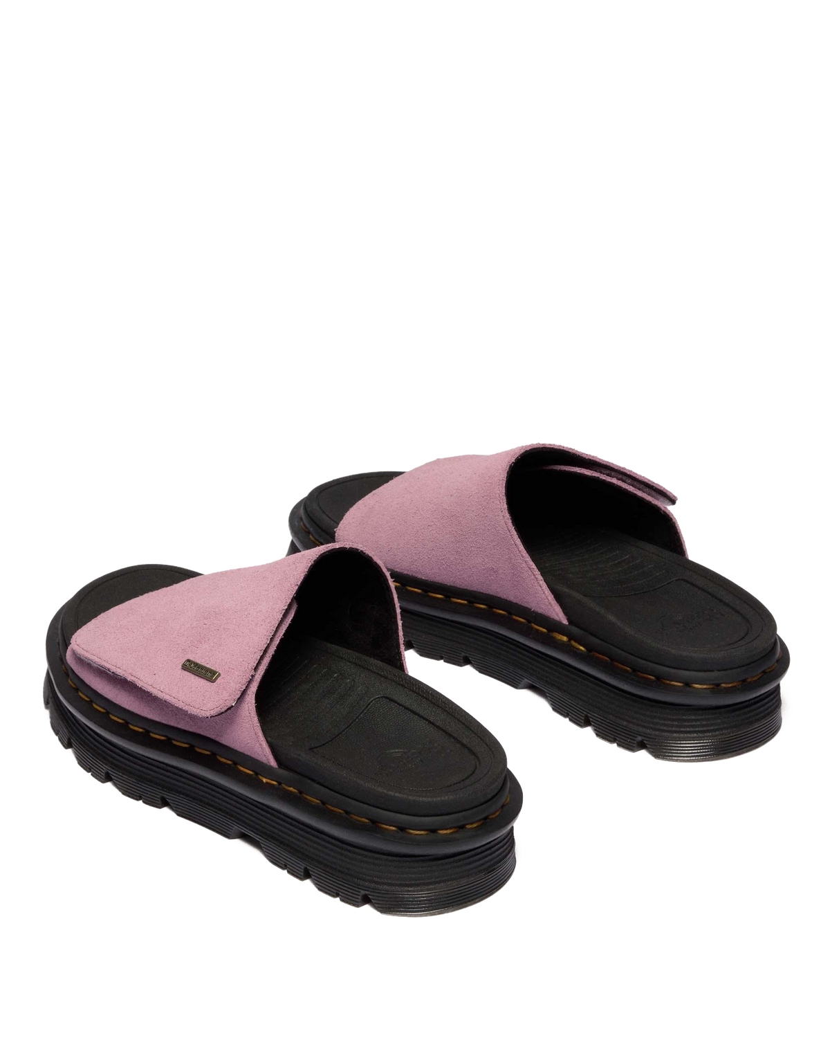 Zebzag Suede Platform Slides in Dusty Rose