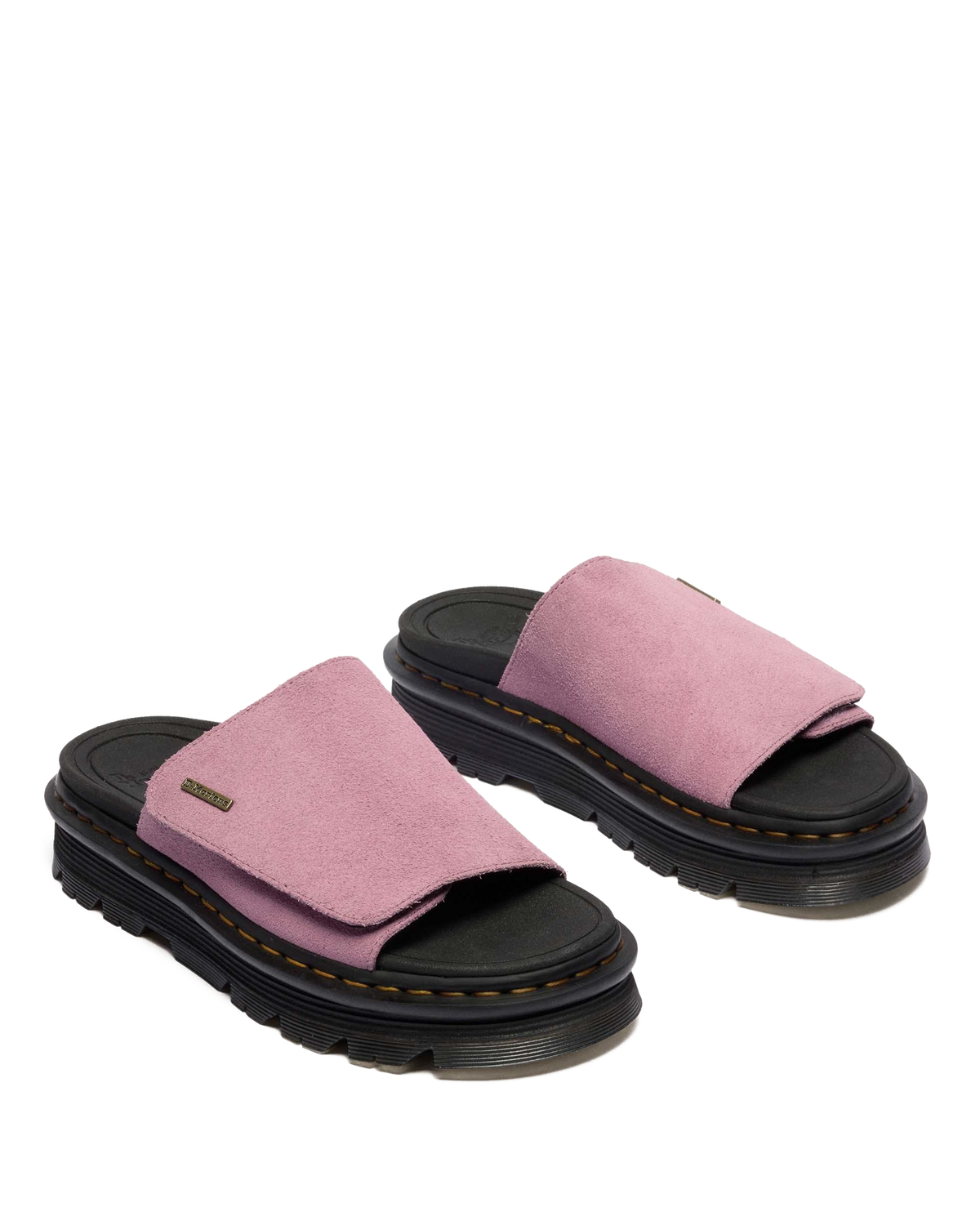Zebzag Suede Platform Slides in Dusty Rose
