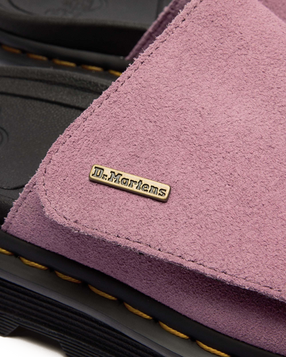 Zebzag Suede Platform Slides in Dusty Rose