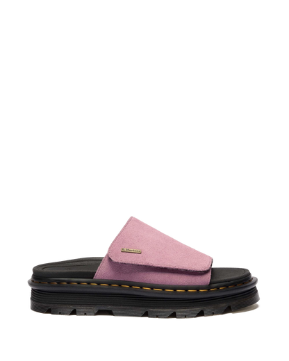 Zebzag Suede Platform Slides in Dusty Rose