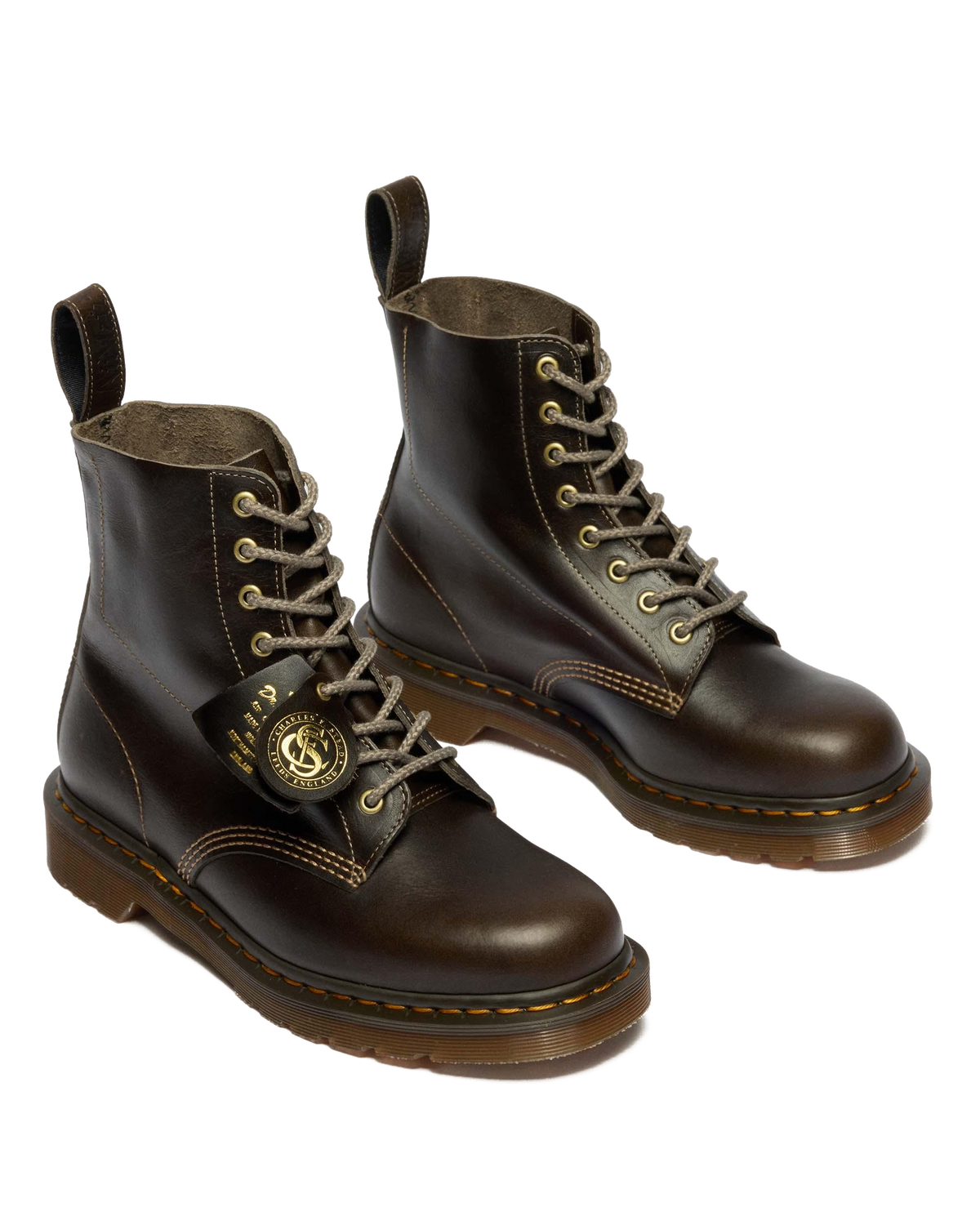 1460 Made In England Classic Calf Leather Boots in Sepia Grey
