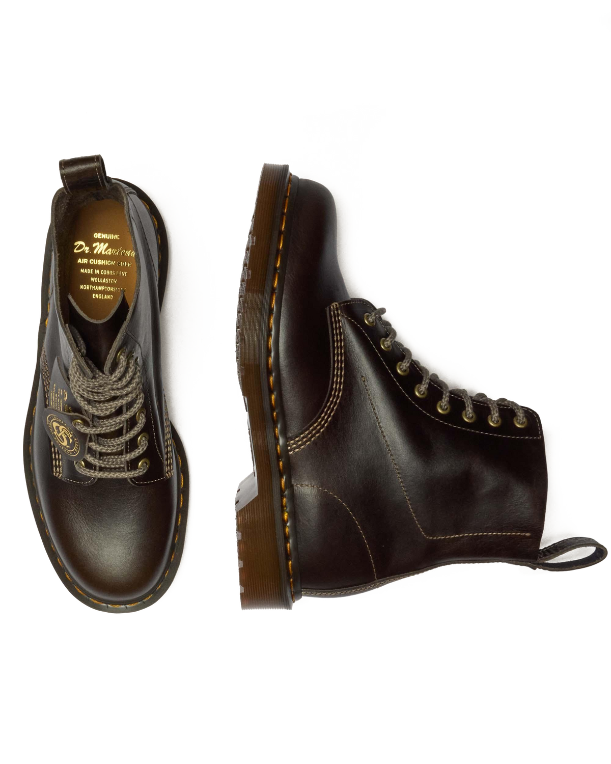1460 Made In England Classic Calf Leather Boots in Sepia Grey