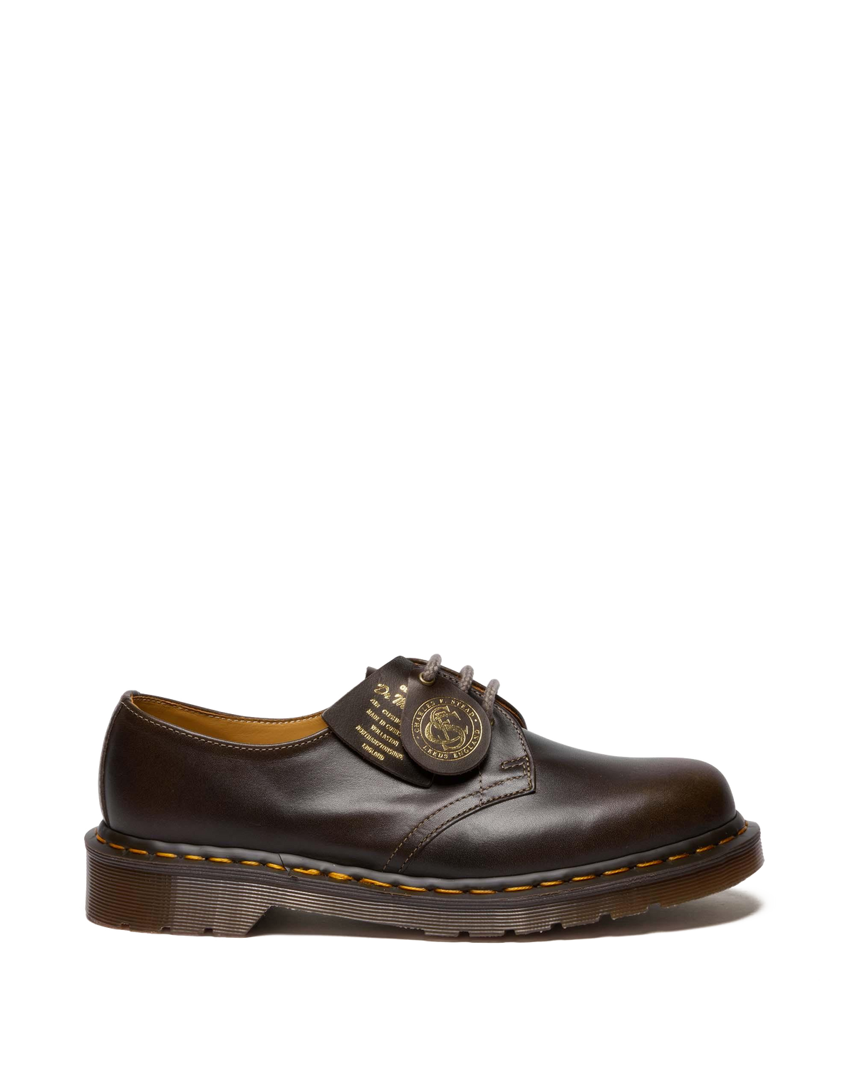 1461 Made In England Classic Calf Leather Shoes in Sepia Grey