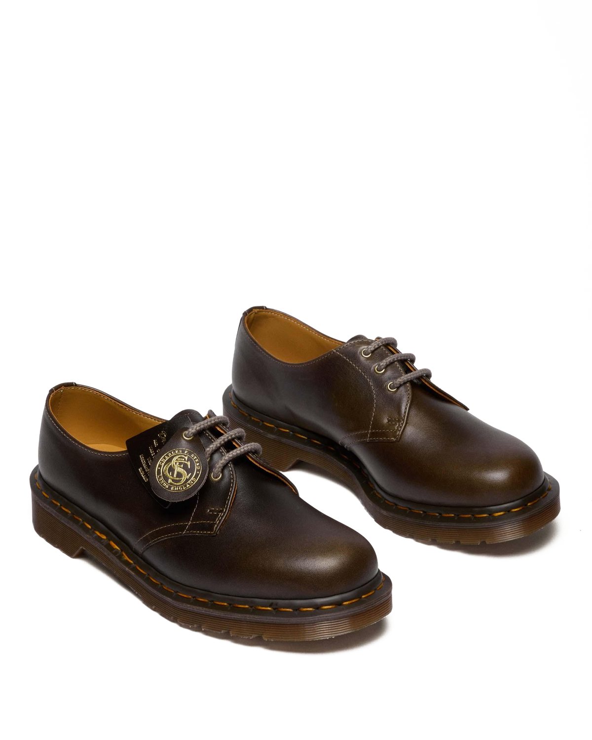 1461 Made In England Classic Calf Leather Shoes in Sepia Grey