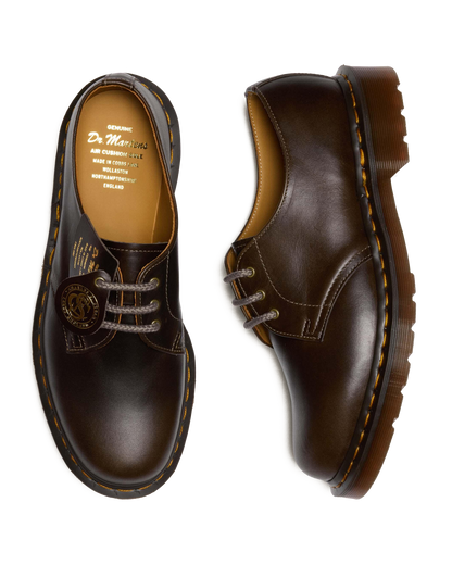 1461 Made In England Classic Calf Leather Shoes in Sepia Grey