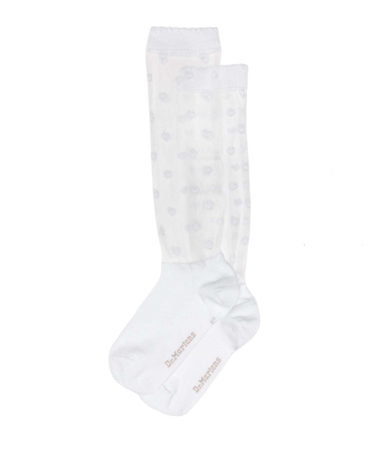 Short Heart Mesh Organic Cotton Blend Socks in White