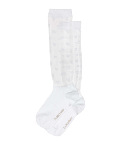 Short Heart Mesh Organic Cotton Blend Socks in White