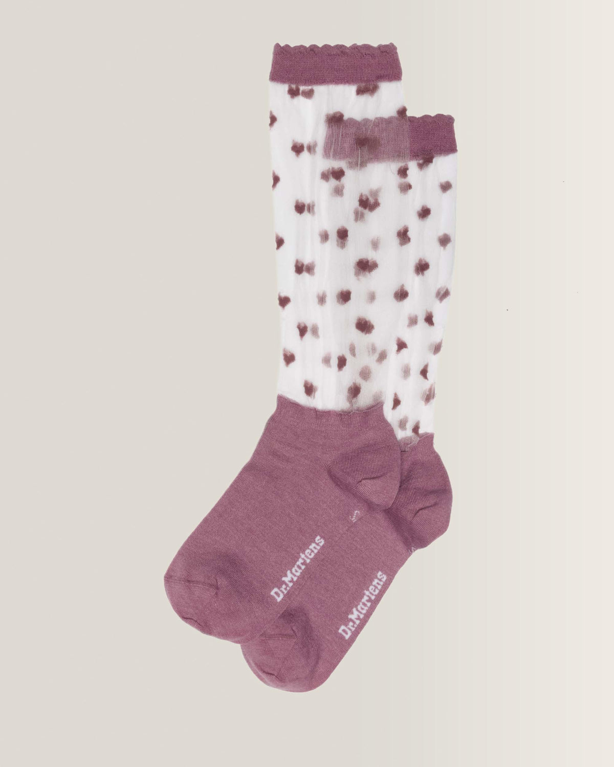 Short Heart Mesh Organic Cotton Blend Socks in Dusty Rose