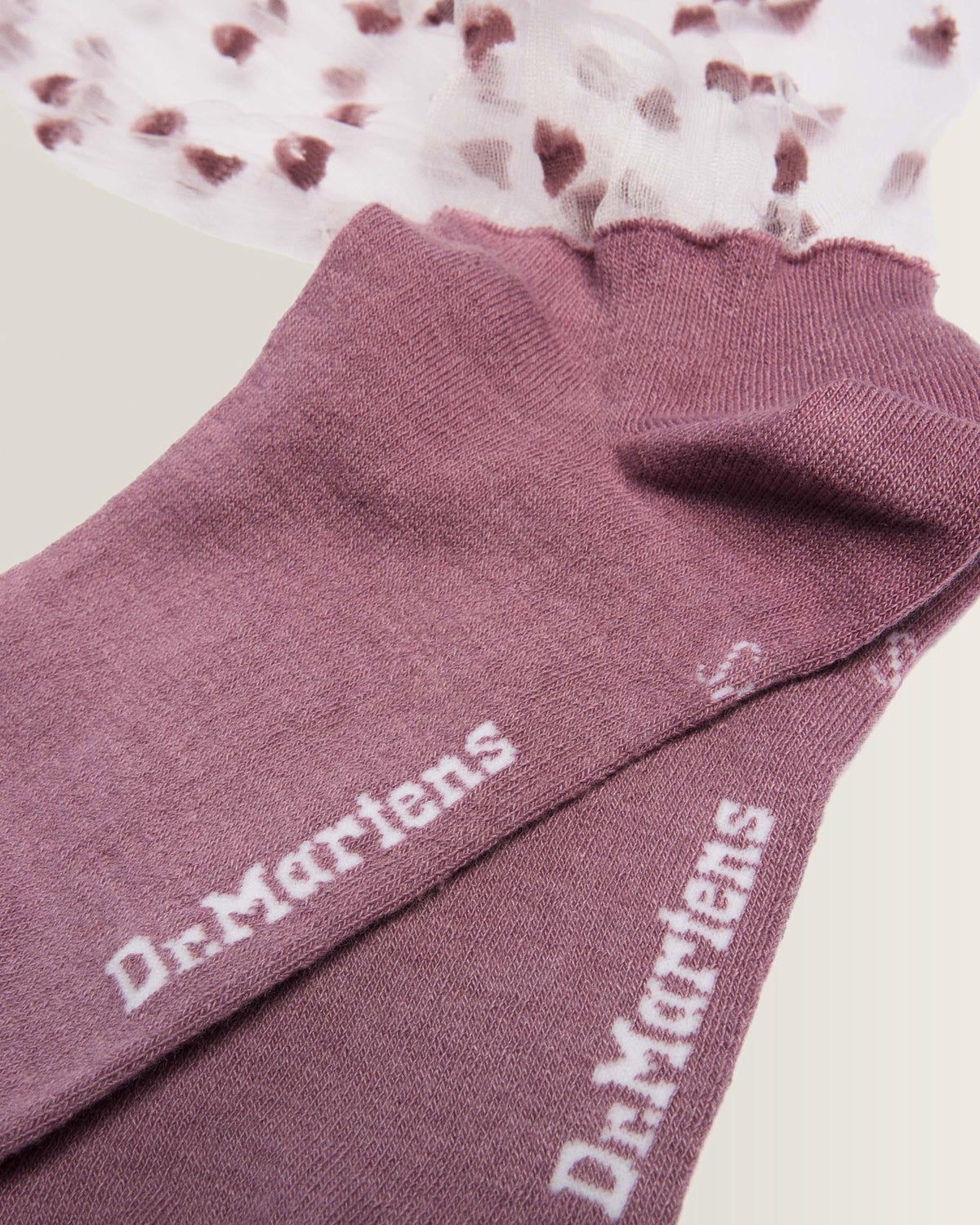 Short Heart Mesh Organic Cotton Blend Socks in Dusty Rose