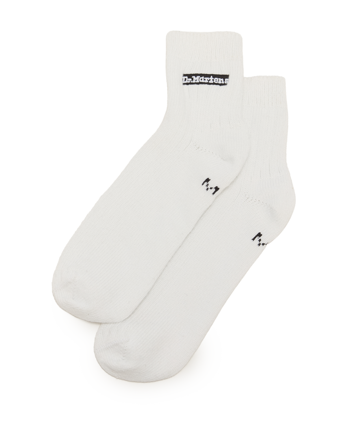 Short Athletic Logo Organic Cotton Blend Socks in White