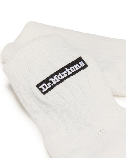 Short Athletic Logo Organic Cotton Blend Socks in White