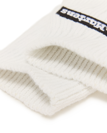 Short Athletic Logo Organic Cotton Blend Socks in White