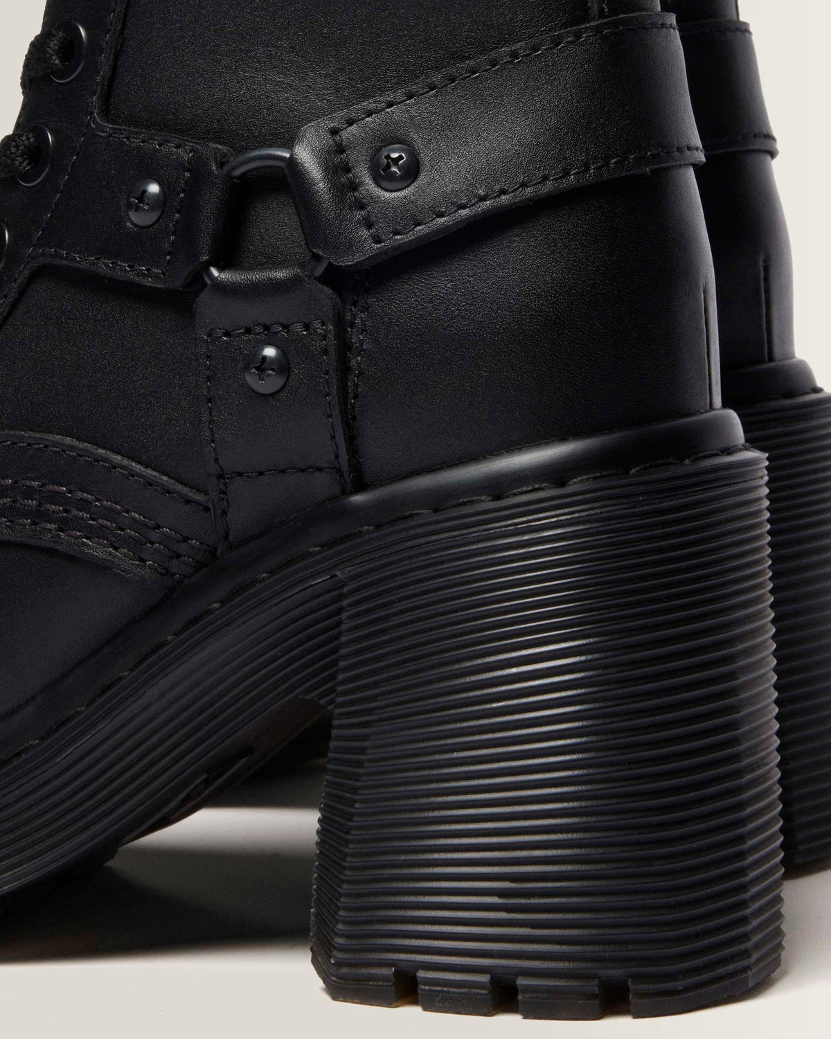 Chesney Harness Sendal Leather Heeled Boots in Black