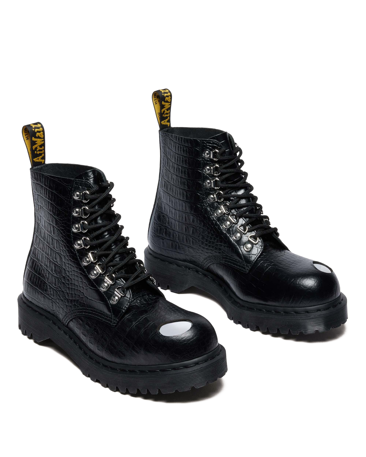 1460 PASCAL BEX STEEL TOE LEATHER BOOTS in Black