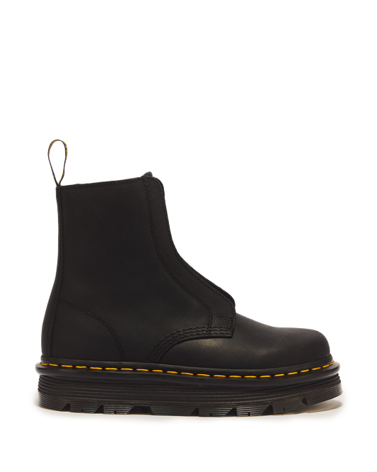 Zebzag Laceless Slip On Leather Boots in Black