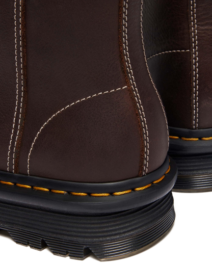 Zebzag Rigger Slip On Leather Boots in Dark Brown