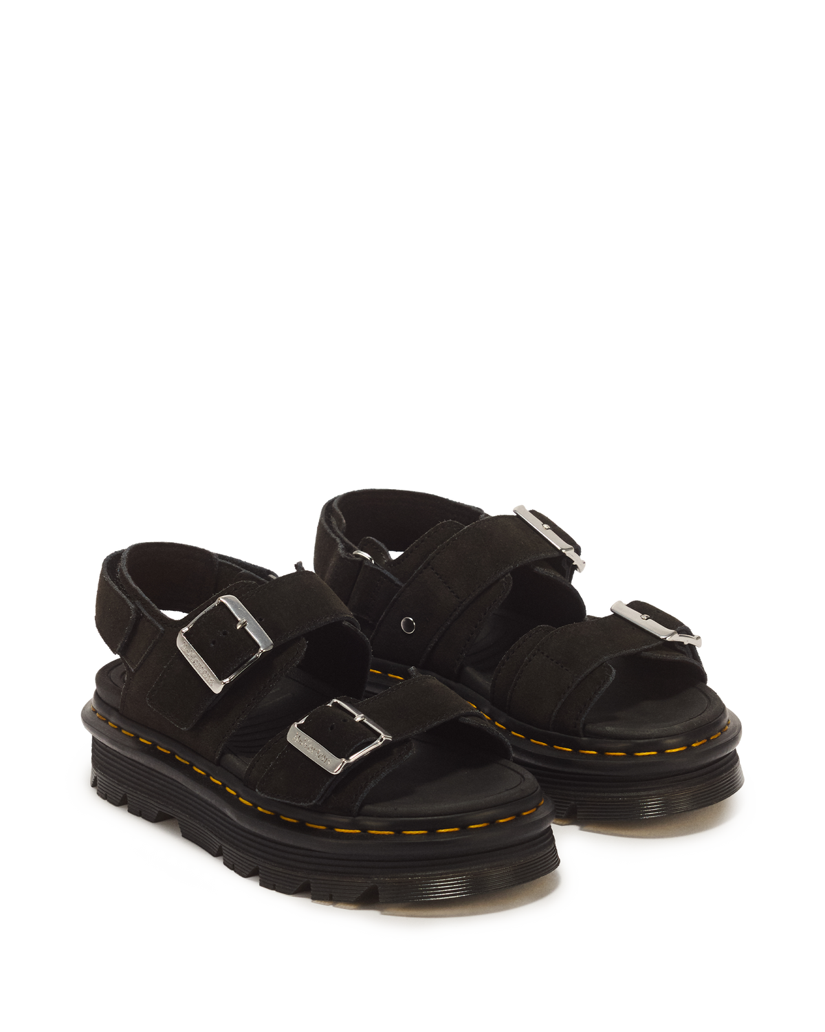 Zebzag Suede Platform Sandals in Black