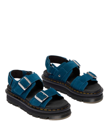 Zebzag Suede Platform Sandals in Blue