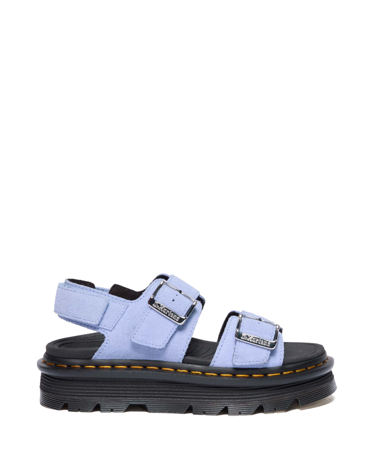 Zebzag Suede Platform Sandals in Cornflower Blue