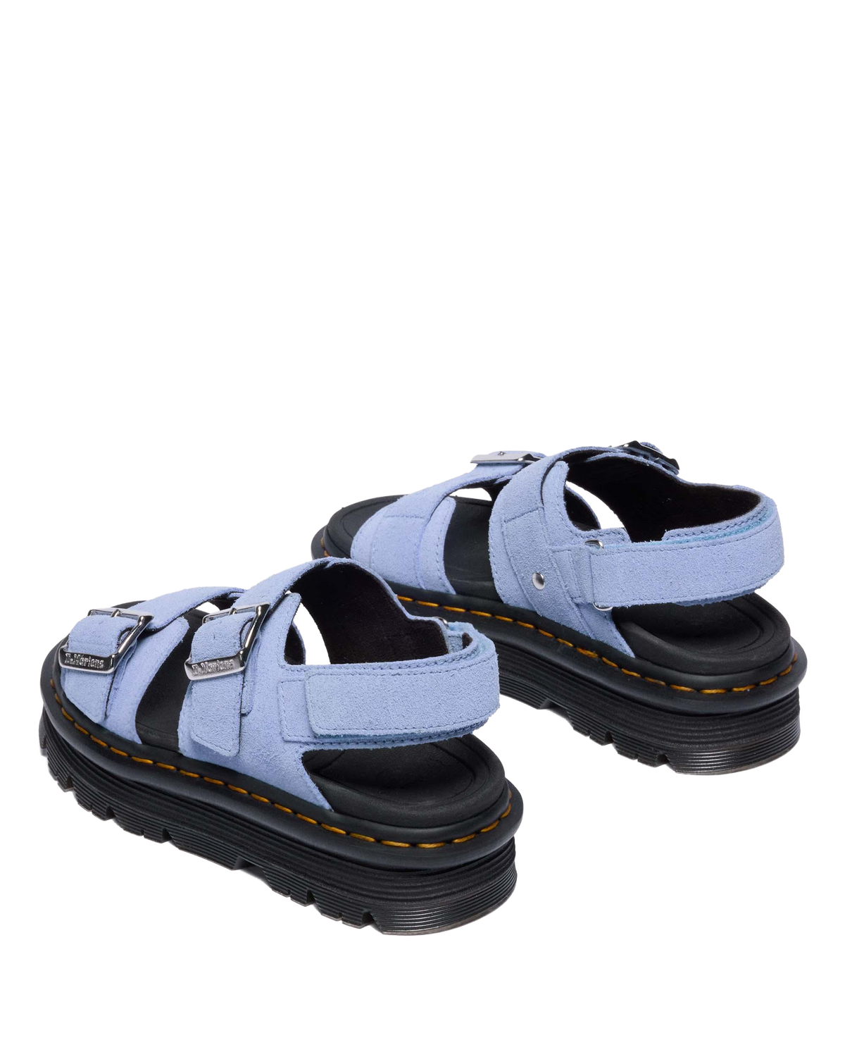 Zebzag Suede Platform Sandals in Cornflower Blue
