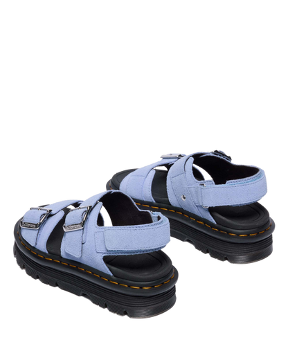 Zebzag Suede Platform Sandals in Cornflower Blue