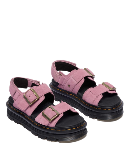 Zebzag Suede Platform Sandals in Dusty Rose