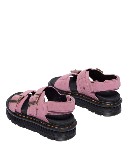 Zebzag Suede Platform Sandals in Dusty Rose