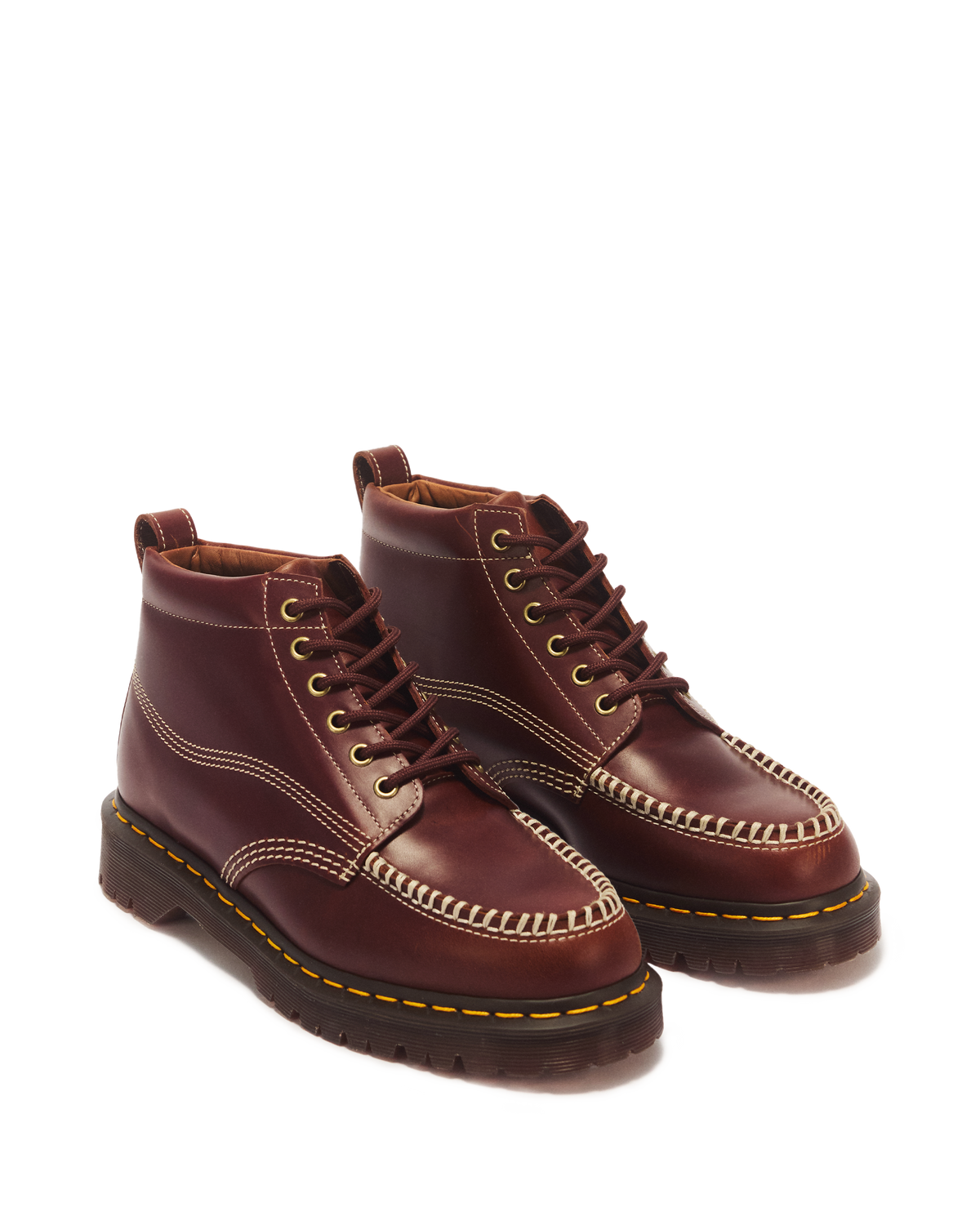 LOWELL CHUKKA MOC TOE LEATHER ANKLE BOOTS in Butterscotch