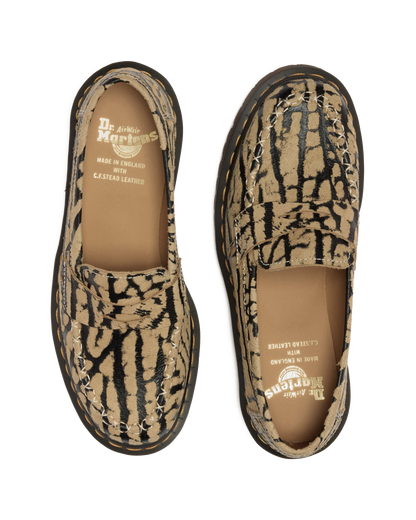 Delapre Suede Penny Loafers in Teak+black