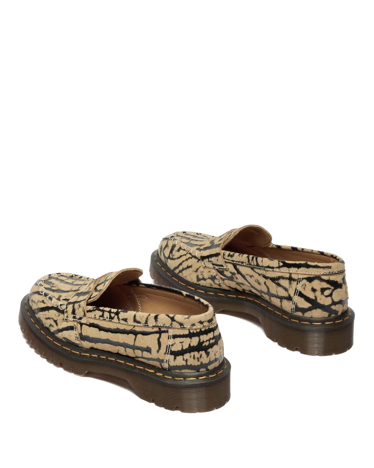 Delapre Suede Penny Loafers in Teak+black