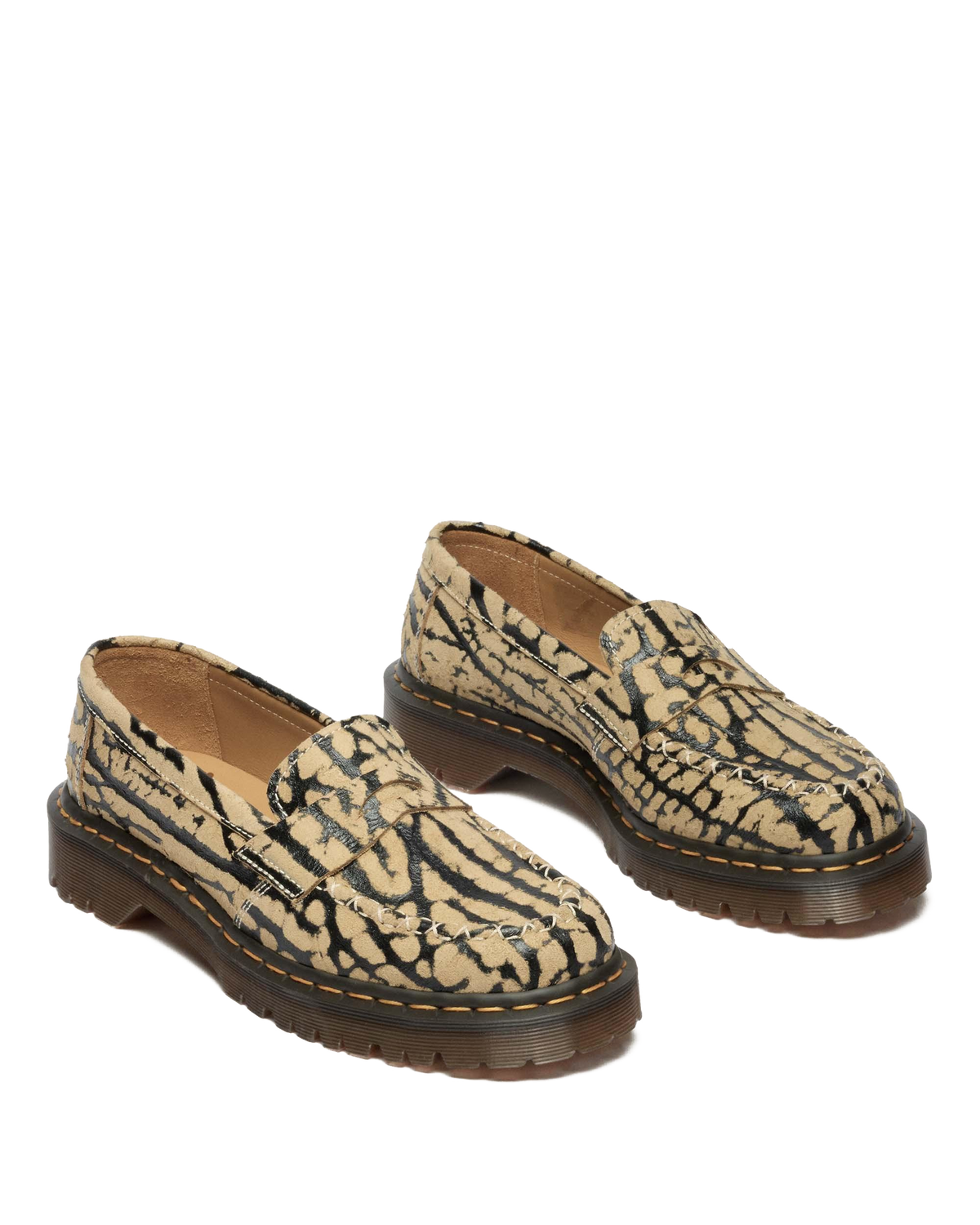 Delapre Suede Penny Loafers in Teak+black