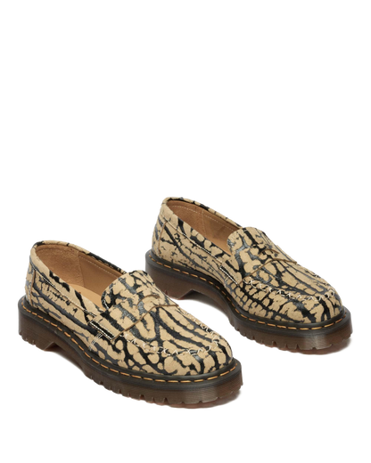 Delapre Suede Penny Loafers in Teak+black