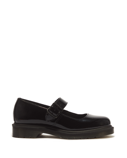 Mariel II Patent Leather Buckle Strap Shoes in Black