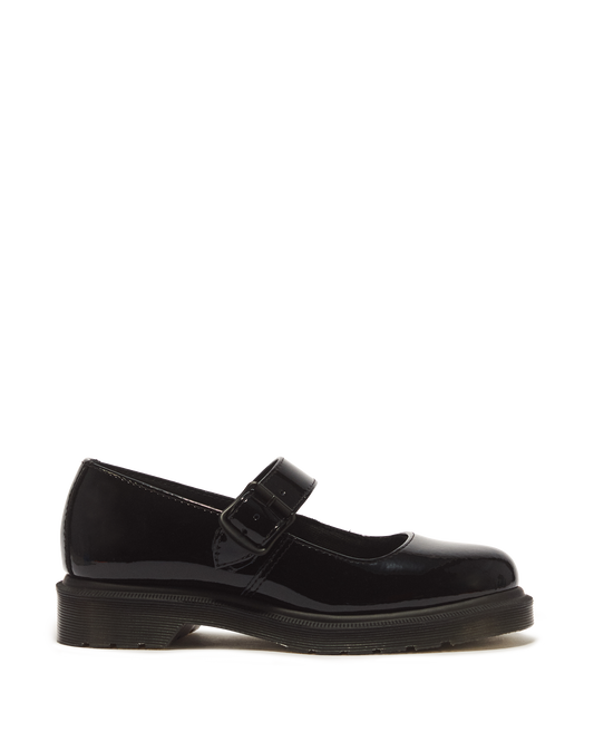 Mariel II Patent Leather Buckle Strap Shoes in Black