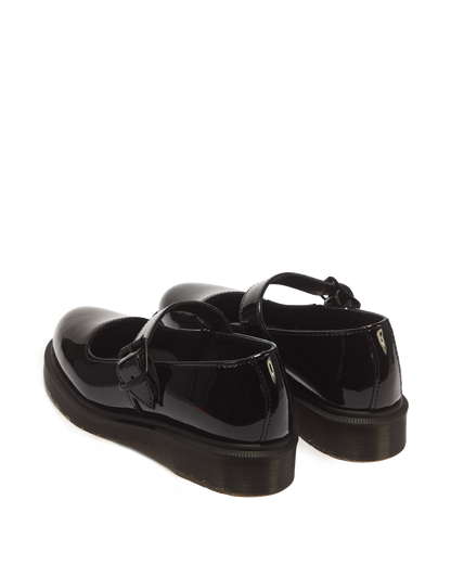 Mariel II Patent Leather Buckle Strap Shoes in Black