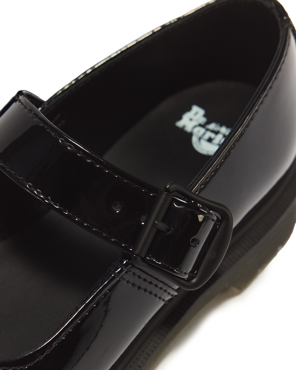 Mariel II Patent Leather Buckle Strap Shoes in Black