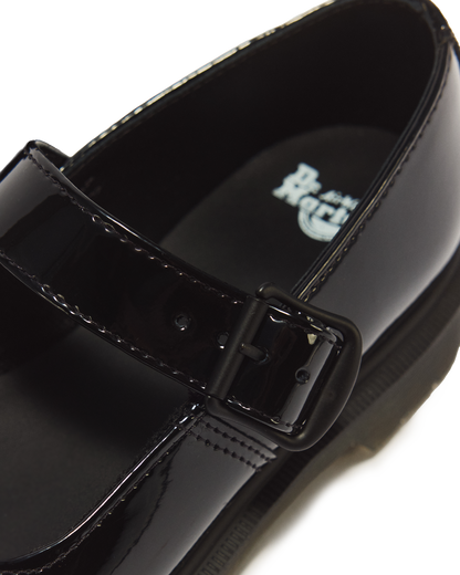 Mariel II Patent Leather Buckle Strap Shoes in Black