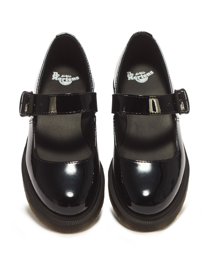 Mariel II Patent Leather Buckle Strap Shoes in Black