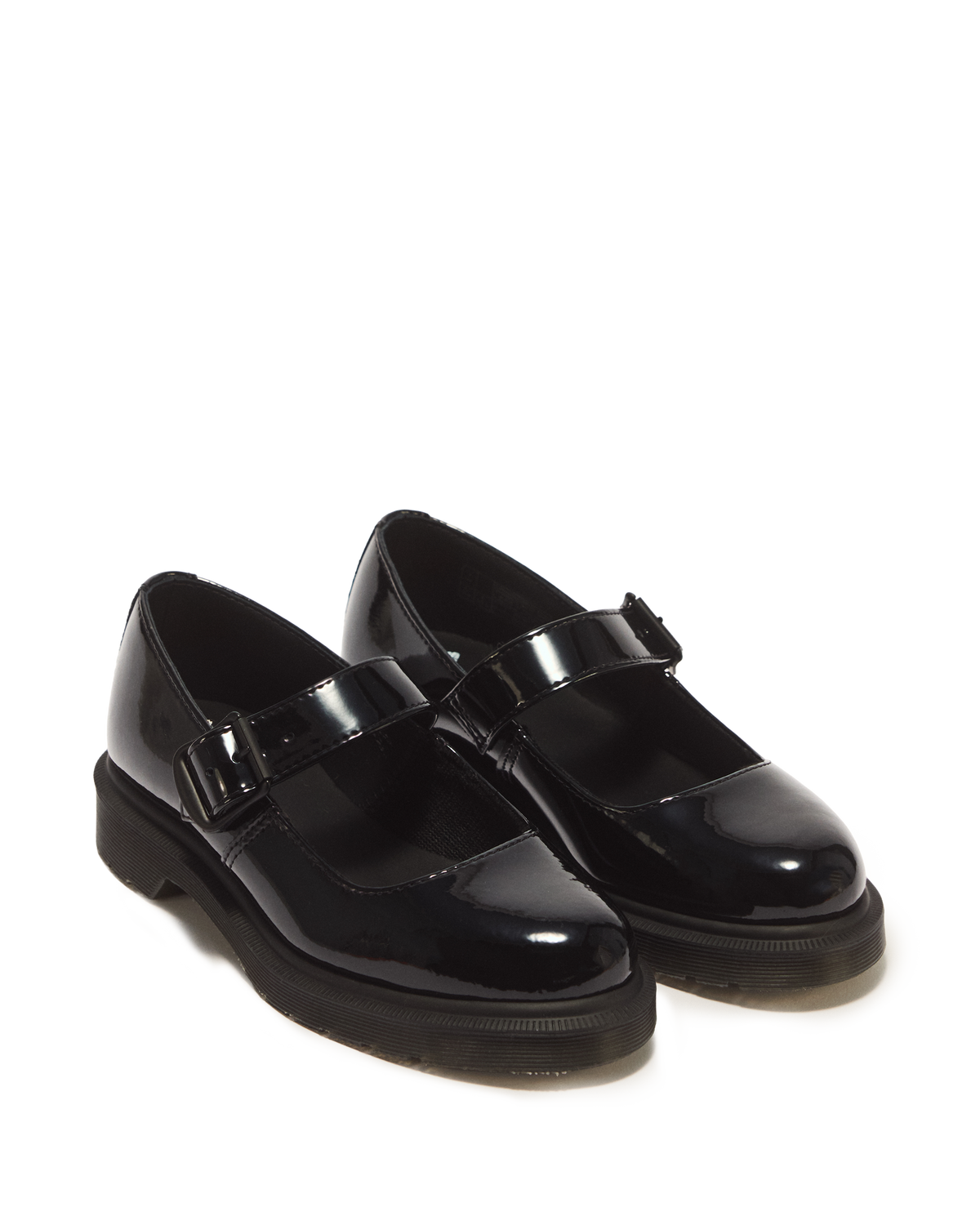 Mariel II Patent Leather Buckle Strap Shoes in Black