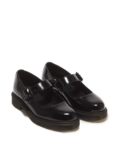 Mariel II Patent Leather Buckle Strap Shoes in Black
