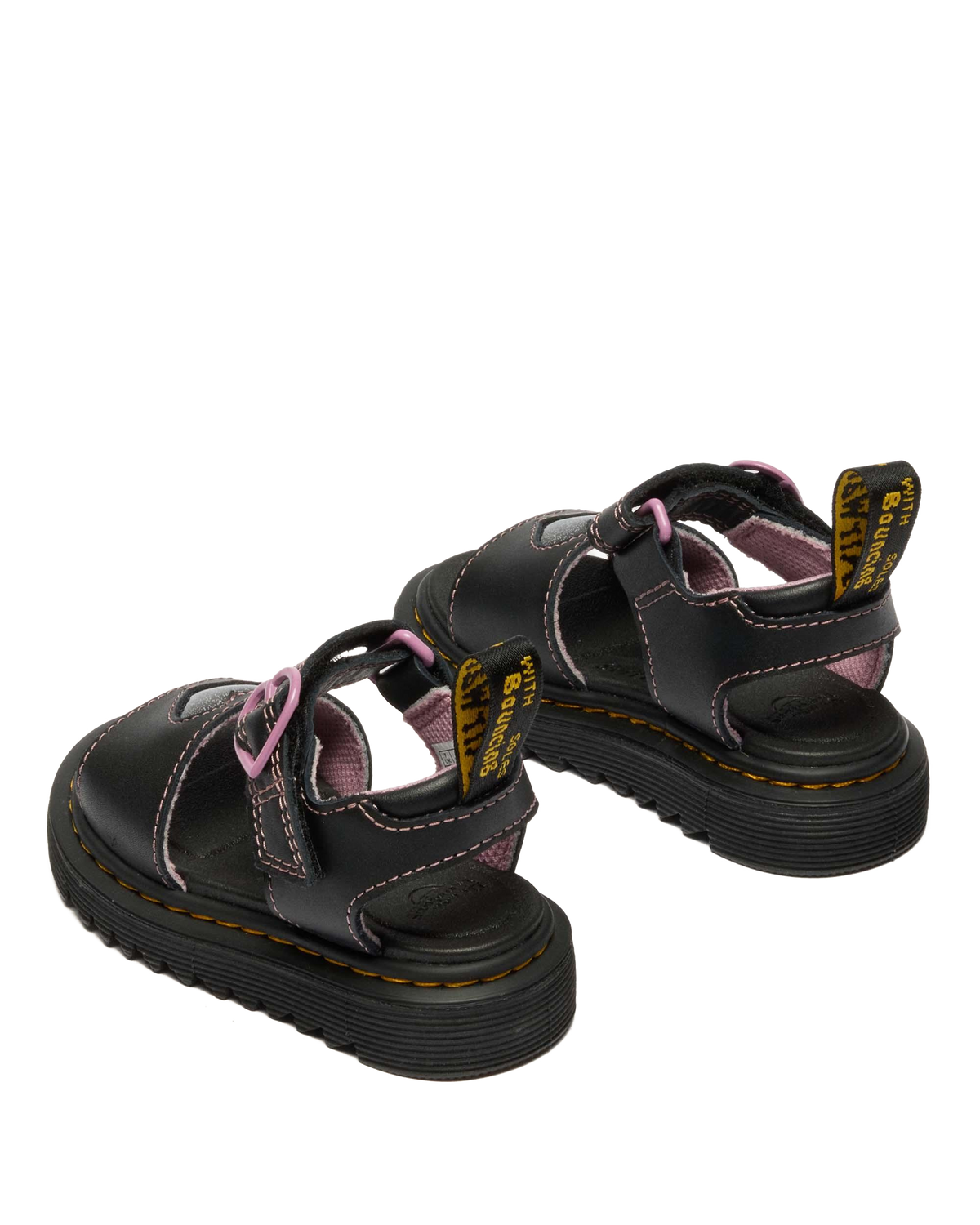 Toddler Marlowe II Glitter Heart Leather Strap Shoes in Black