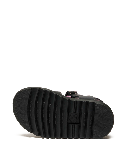 Toddler Marlowe II Glitter Heart Leather Strap Shoes in Black