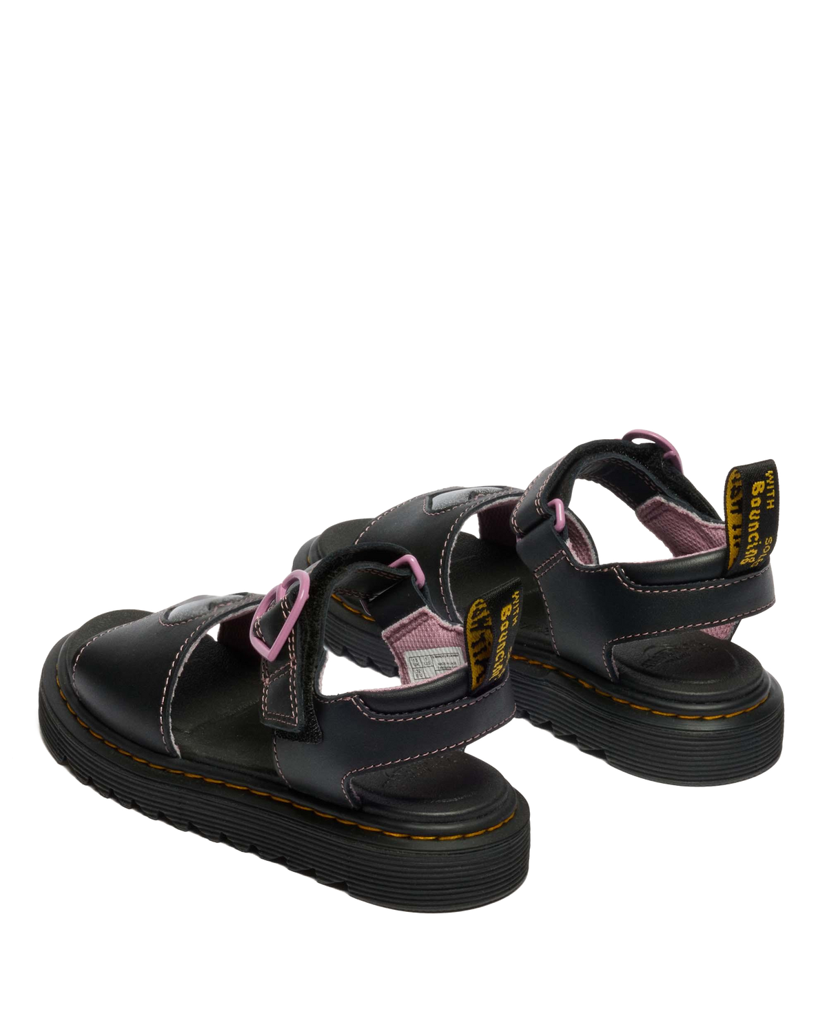 Junior Marlowe II Glitter Heart Leather Strap Shoes in Black